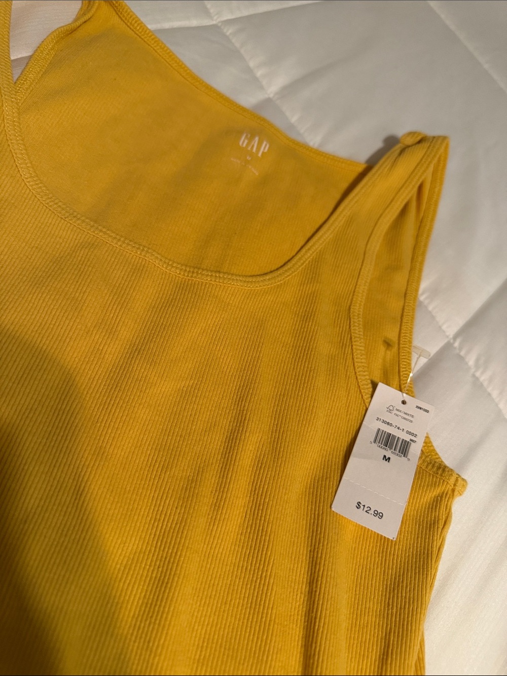 GAP Yellow Ribbed Tank Top - Picture 2 of 2